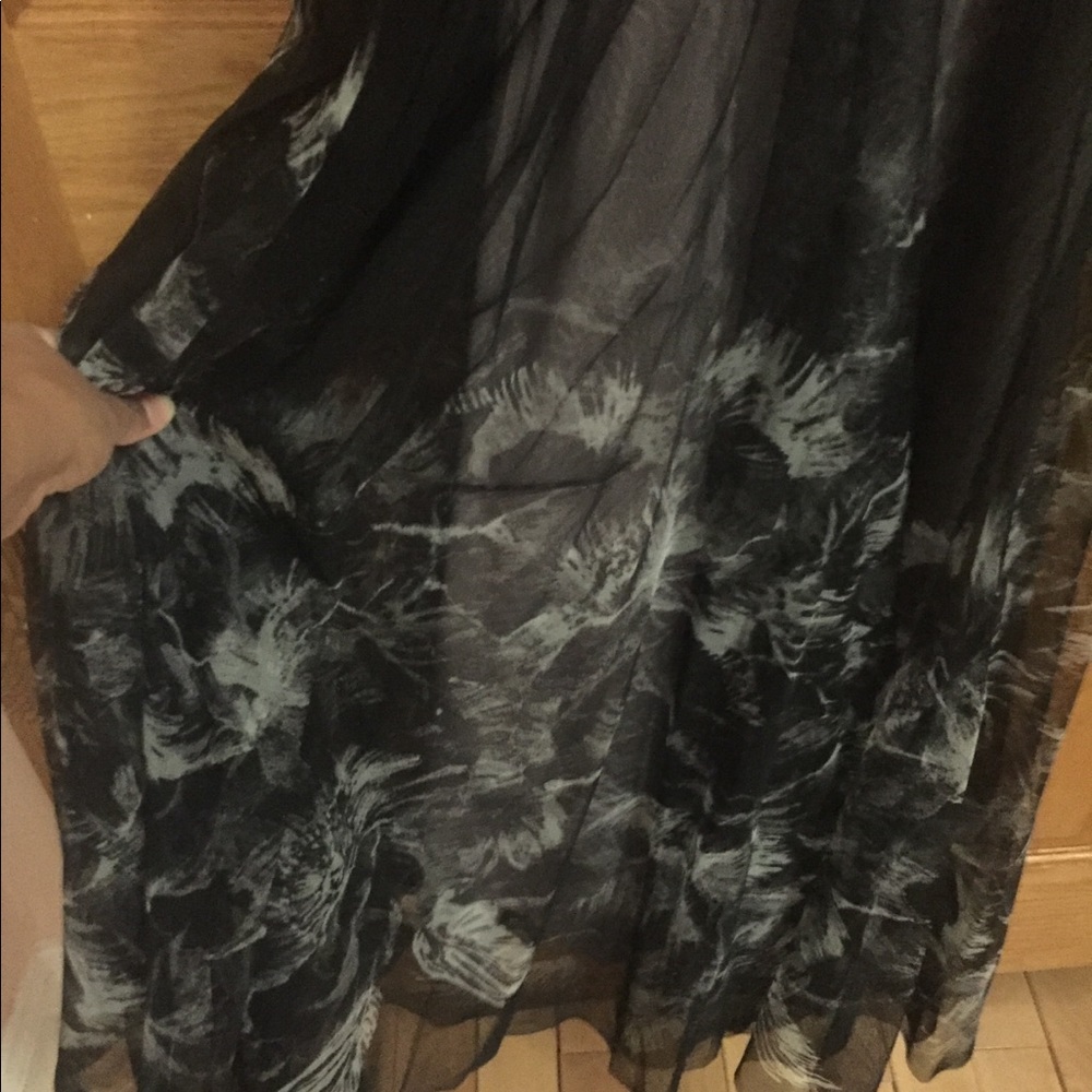 BCBGMAXAZRIA Gown black printed floral organza - Picture 6 of 6